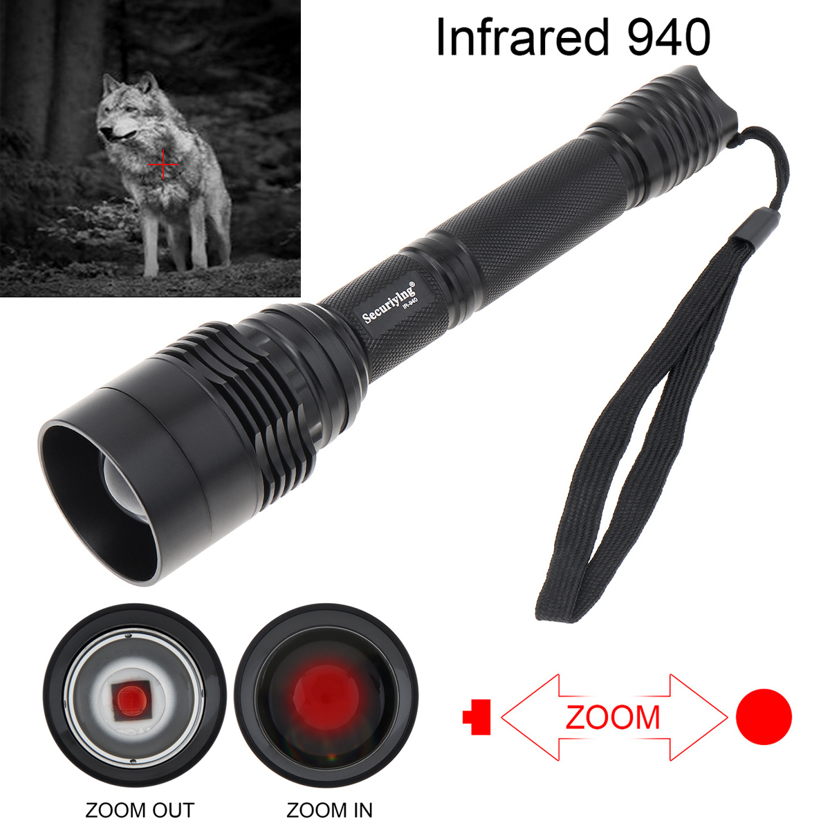 Hunting Thermal Imaging Scope - Lanterna infravermelha 10W IR 940nm T50